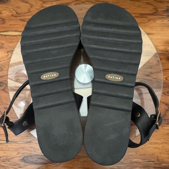 Patina by Portland Leather Soho Wedge black Sandals size 10 - Picture 14 of 16